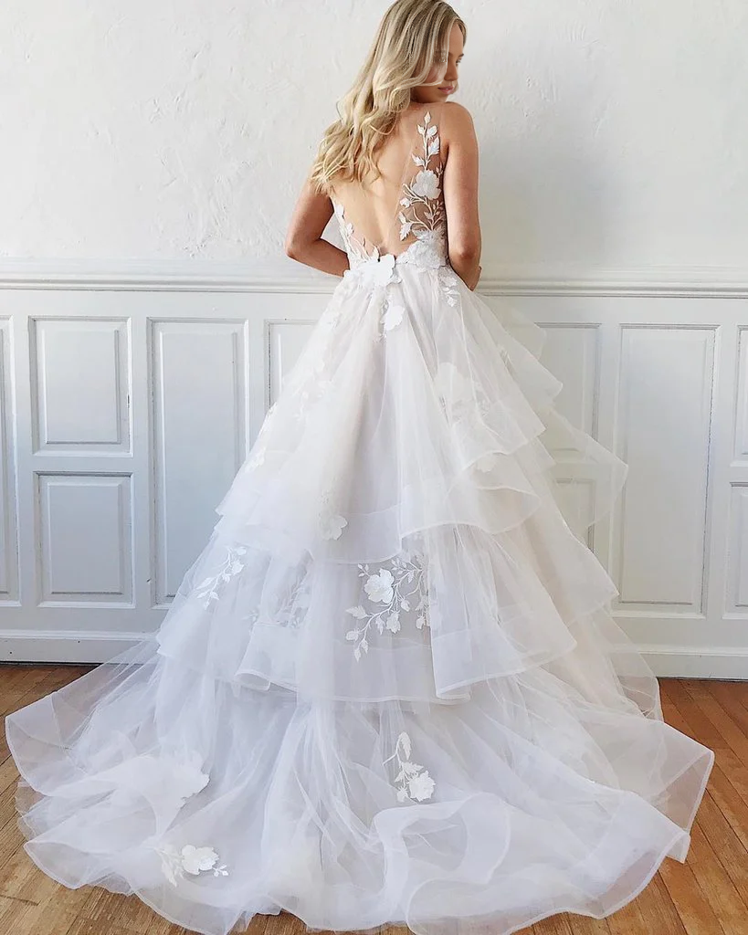 Vestidos de fiesta blancos con escote en V, espalda descubierta y encaje floral, vestidos de noche, vestidos de novia
